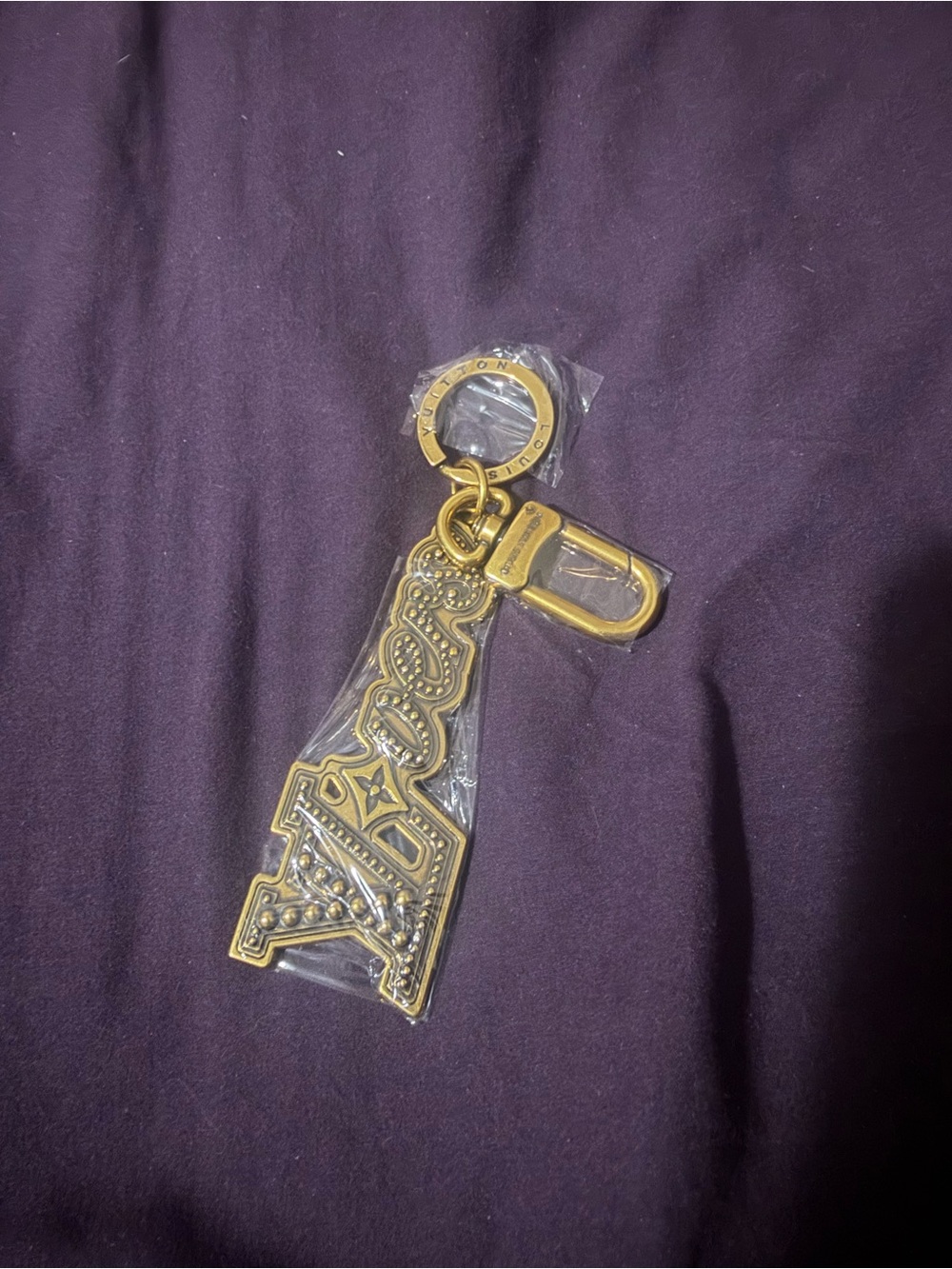 Gold-Tone L(V)OVERS Keychain Charm